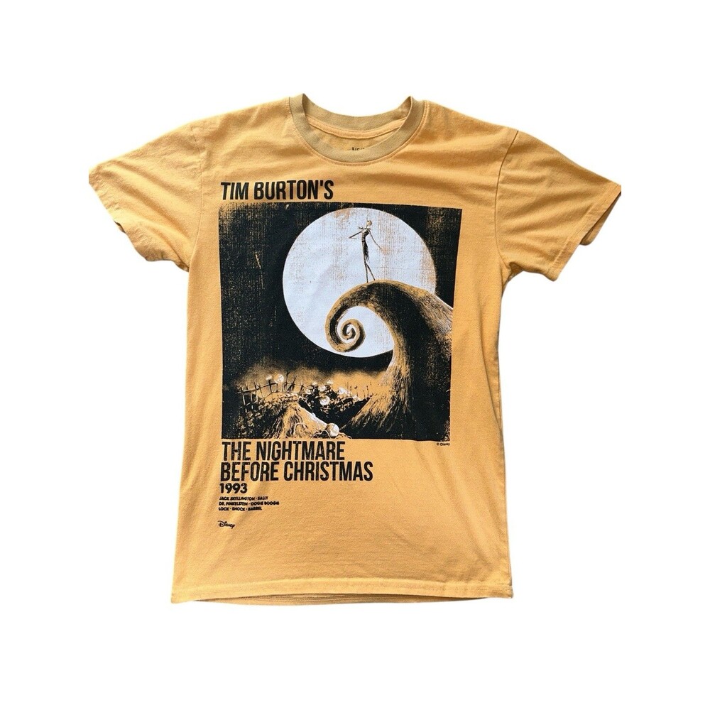 Vintage 90s Nightmare Before Christmas T Shirt Disney Tim Burton Graphic Tee